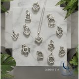 Necklace with dancing crystal pendant